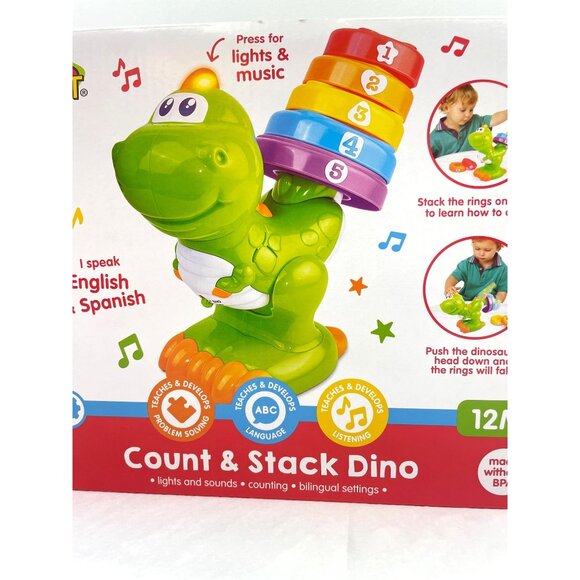 PLAY RIGHT 6-PCS Count & Stack Dino 12M+ - Picture 6 of 16